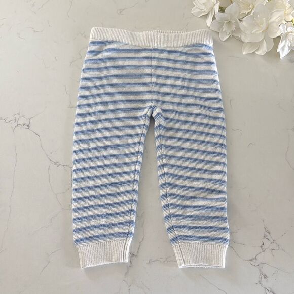 Janie and Jack Baby Striped Sweater Pant in Peek-A-Blue Stripe Size 18/24 Months - Picture 2 of 7